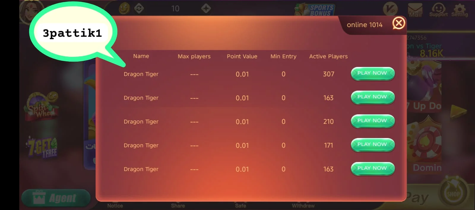 Dragon vs Tiger Cards